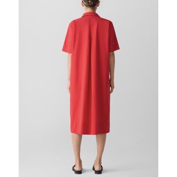 Eileen Fisher Dress Womens Petite Small Crimson Classic Collar Organic Cotton - Picture 3 of 14